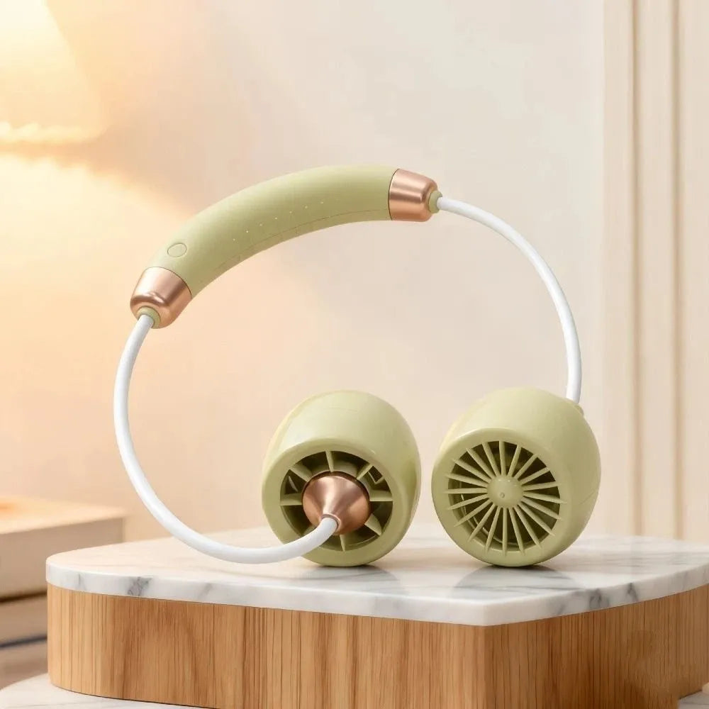 Wearable Neck Fan – Foldable Rechargeable Turbine Cooling Fan Wearable Neck Fan Axl