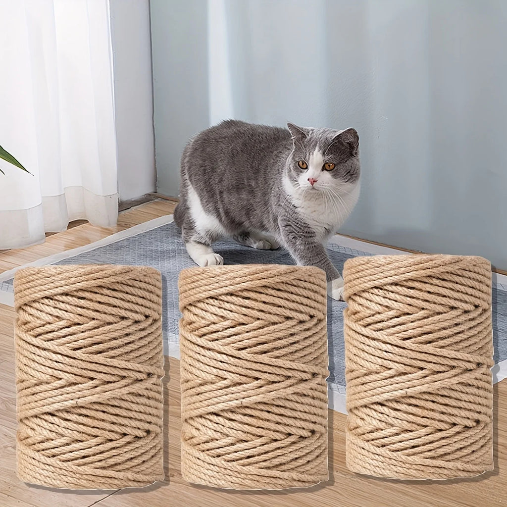 Sisal Jute Rope Cat Scratching Post Replacement – Extra Long Cat Scratching Rope Axl