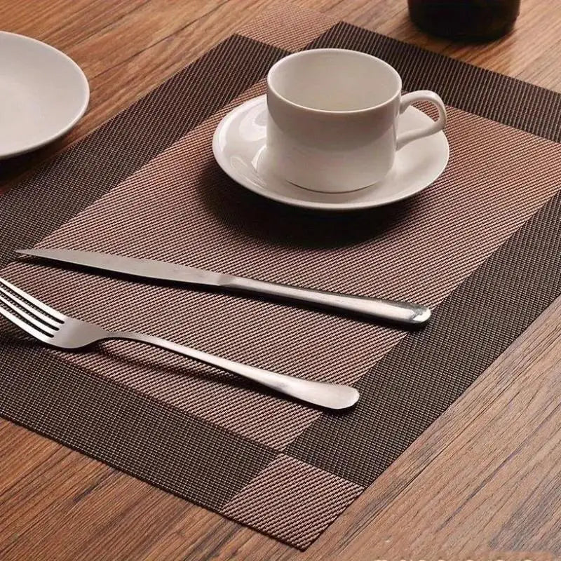 Striped PVC Anti-Slip Placemat – Insulated Table Mat Kitchen Placemat Axl