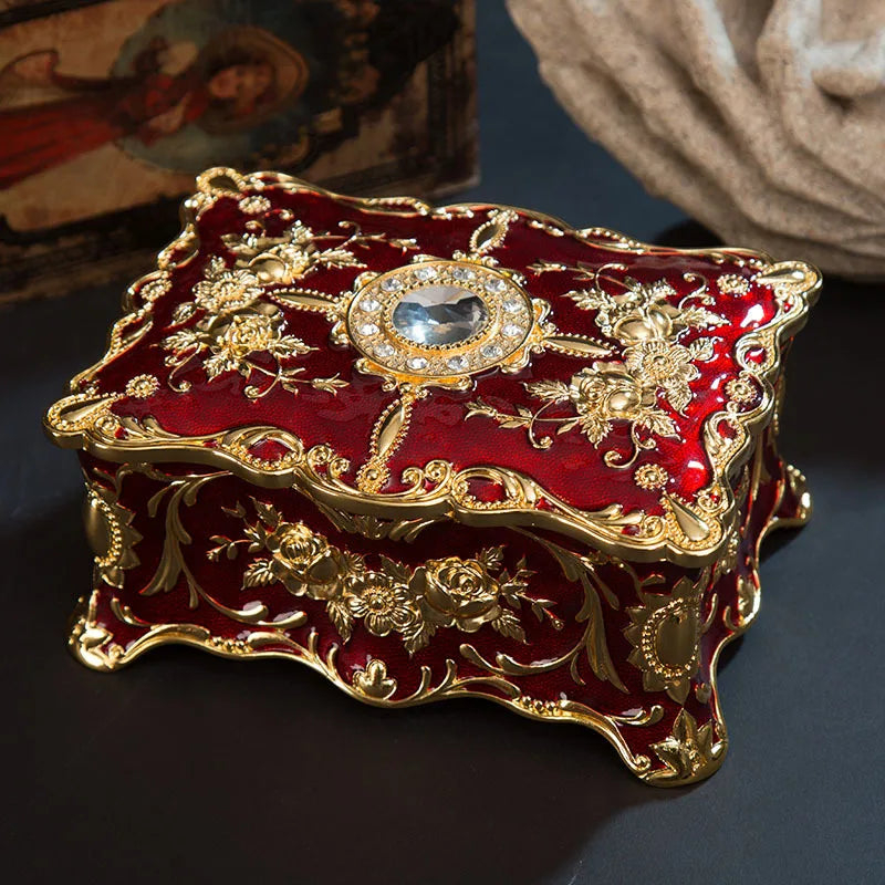 European Retro Metal Jewelry Box – Ring & Necklace Storage Jewelry Storage Box Axl