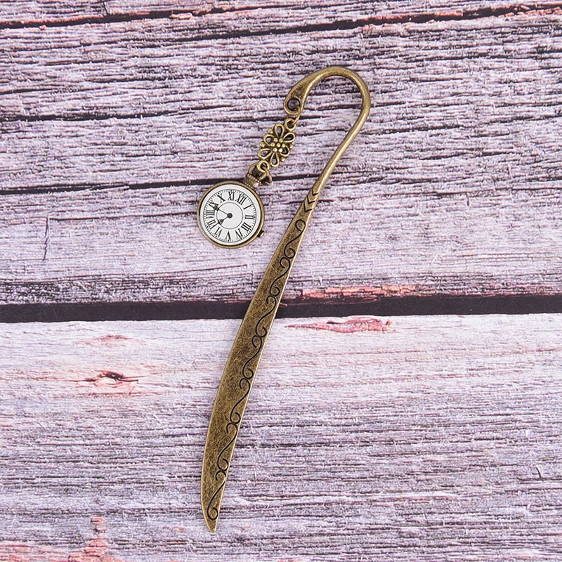 Retro Bronze Metal Bookmark – Vintage Alloy Clock Pendant Gift Metal Bookmark Axl ONE SIZE