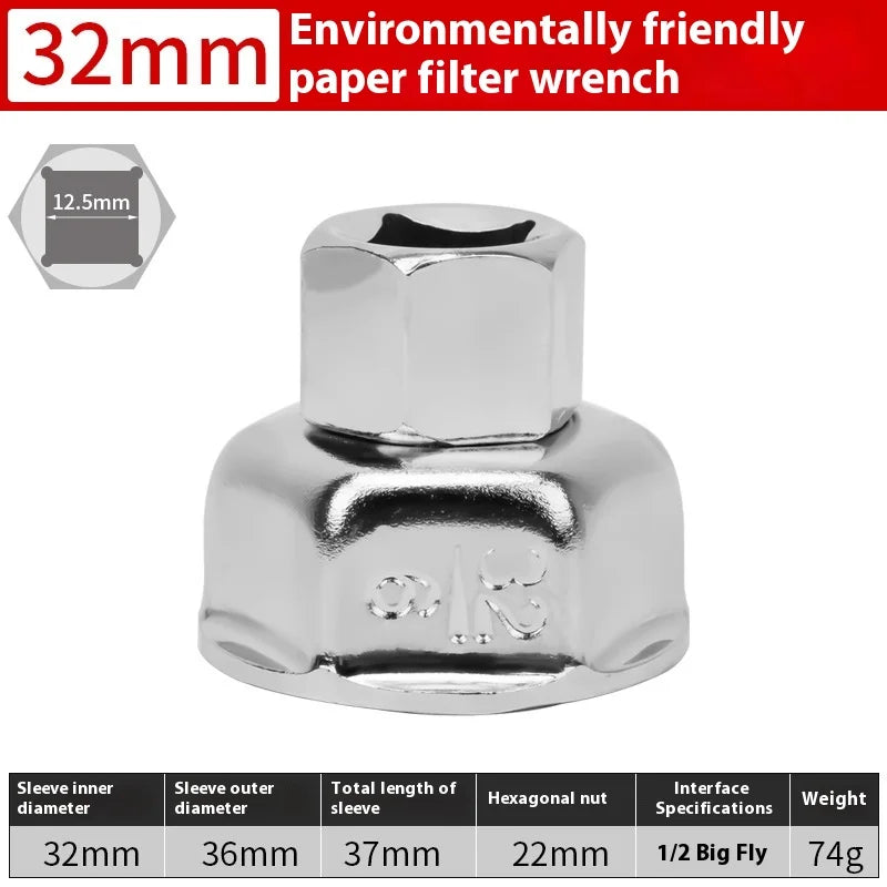 27/32/36mm Oil Filter Socket Wrench Remover Tool for Cars Oil Filter Wrench Axl 32MM