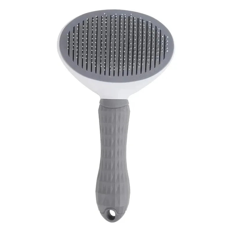Self-Cleaning Pet Brush & Dematting Comb for Dogs & Cats Pet Grooming Brush Axl gray-1pcs