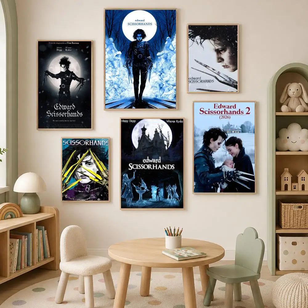 Edward Scissorhands Poster – Self-Stick HD Waterproof Wall Art Movie Wall Poster Axl