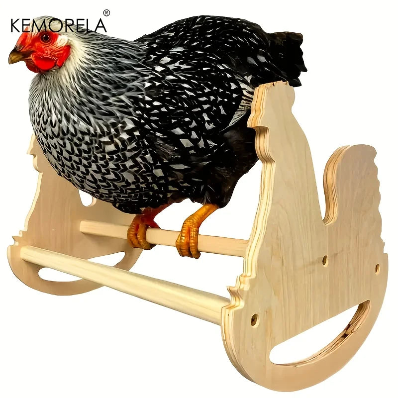 Rustic Wooden Chicken Perch Swing – Bird Jungle Gym Play Structure Bird Perch Toy Axl Chicken