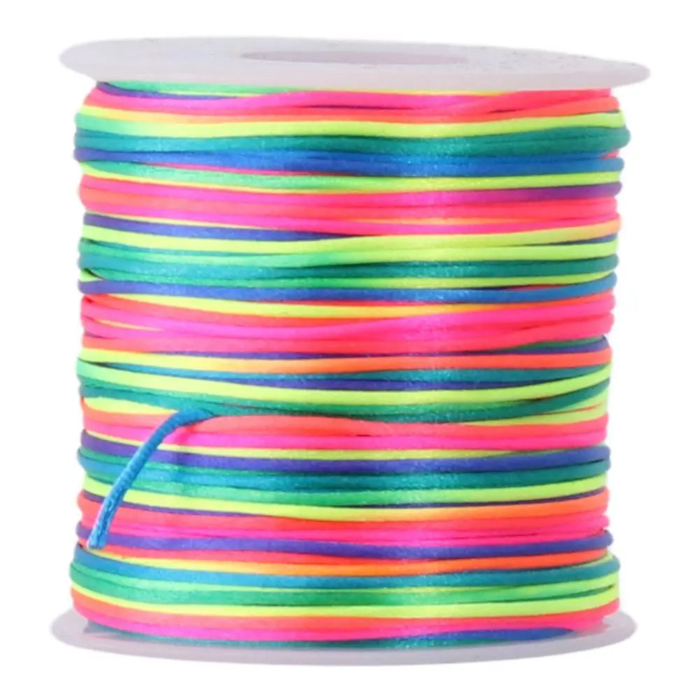 Rainbow Nylon Braiding Rope 100m – Colorful Cord for Jewelry Making Braiding Craft Cord Axl