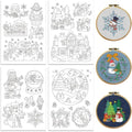 Water Soluble Embroidery Patterns – 4 Sheets, 21 Christmas Designs Embroidery Pattern Kit Axl AECH04-18802
