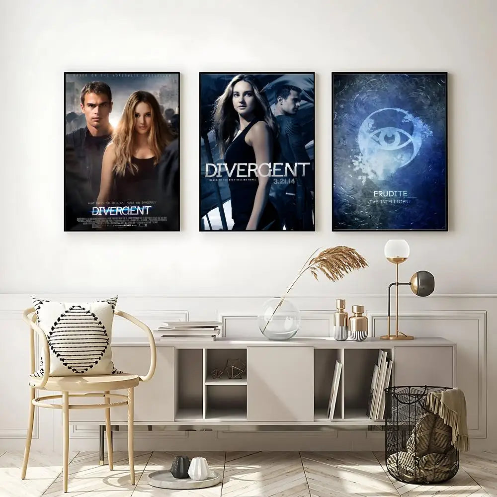 Divergent Movie Poster HD Self-Adhesive Waterproof Wall Art Movie Wall Poster Axl