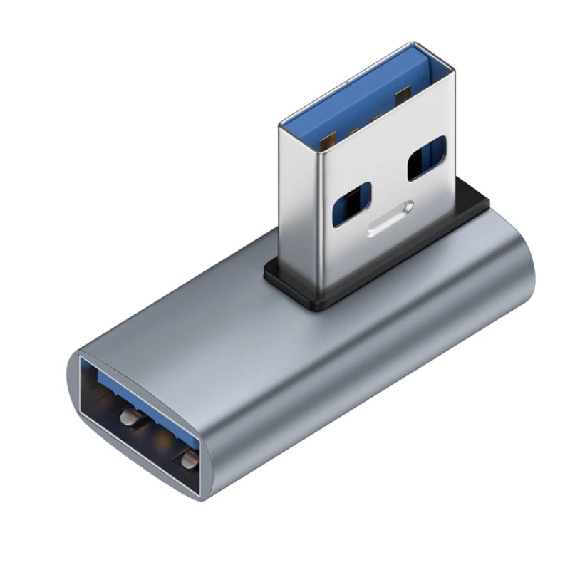 90° USB 3.0 Right Angle Adapter Male to Female 10Gbps USB Angle Adapter Axl Middle curved front