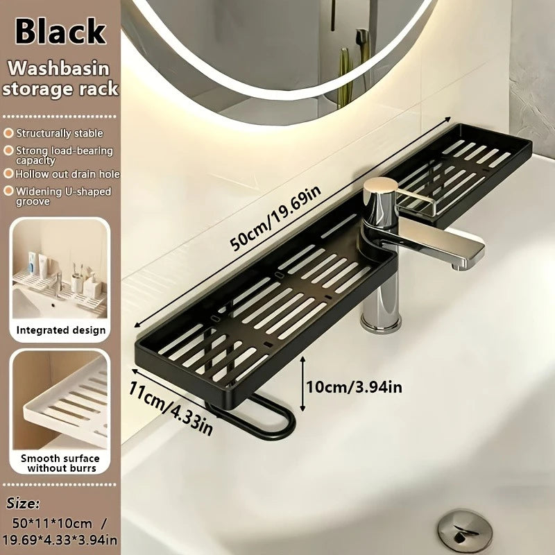 Plastic Sink Organizer Rack – Kitchen & Bathroom Storage Shelf Sink Storage Rack Axl