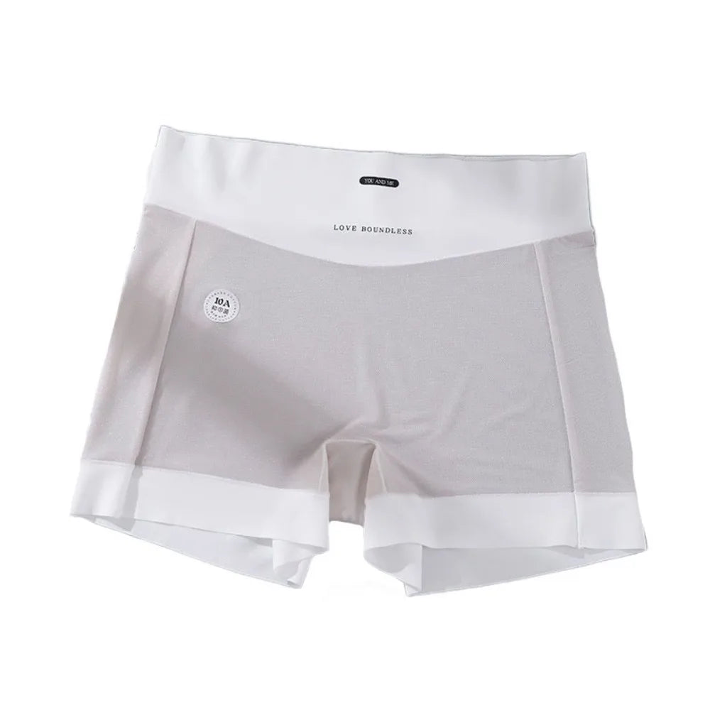 Women's Ice Silk Seamless Safety Shorts – Bamboo Fiber Panties Women's Safety Shorts Axl Grey 3XL