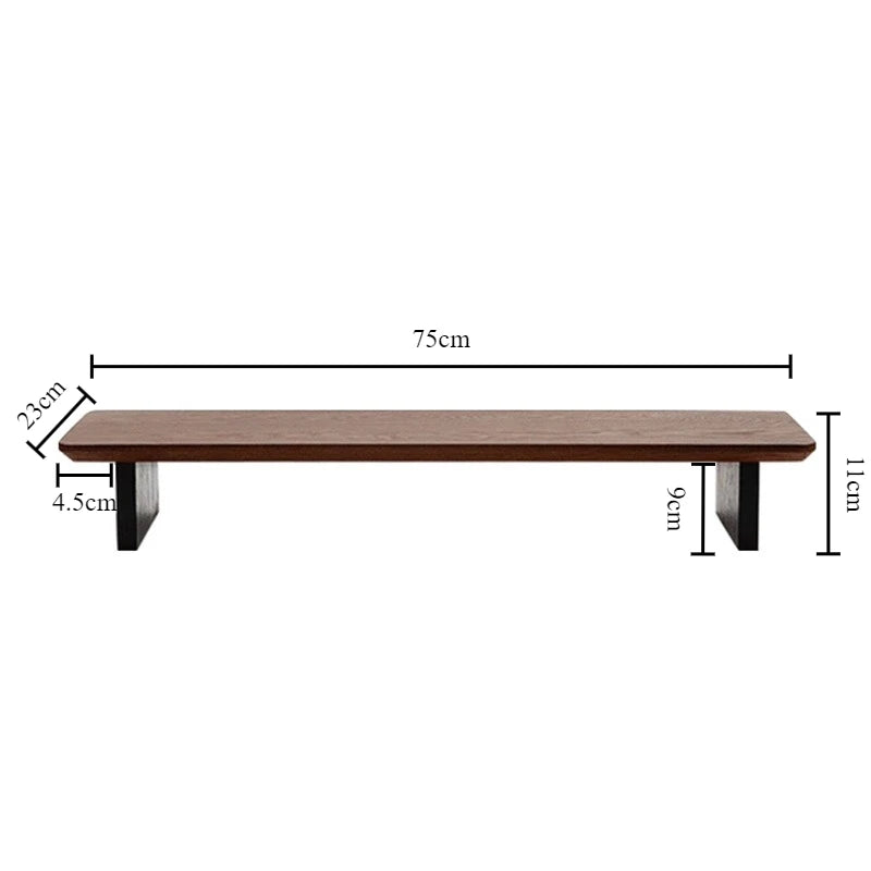 Solid Ash Wood Monitor Riser & Desktop Storage Rack Monitor Riser Rack Axl Walnut Color-75CM
