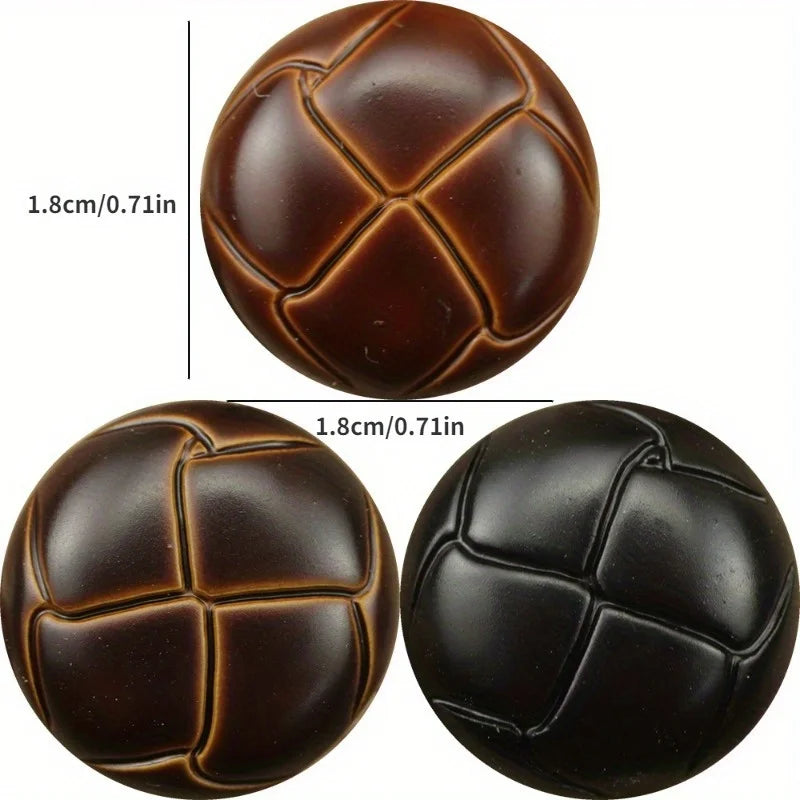 20 PCS Faux Leather Shank Buttons – Football Pattern Sweater Sewing Buttons Axl