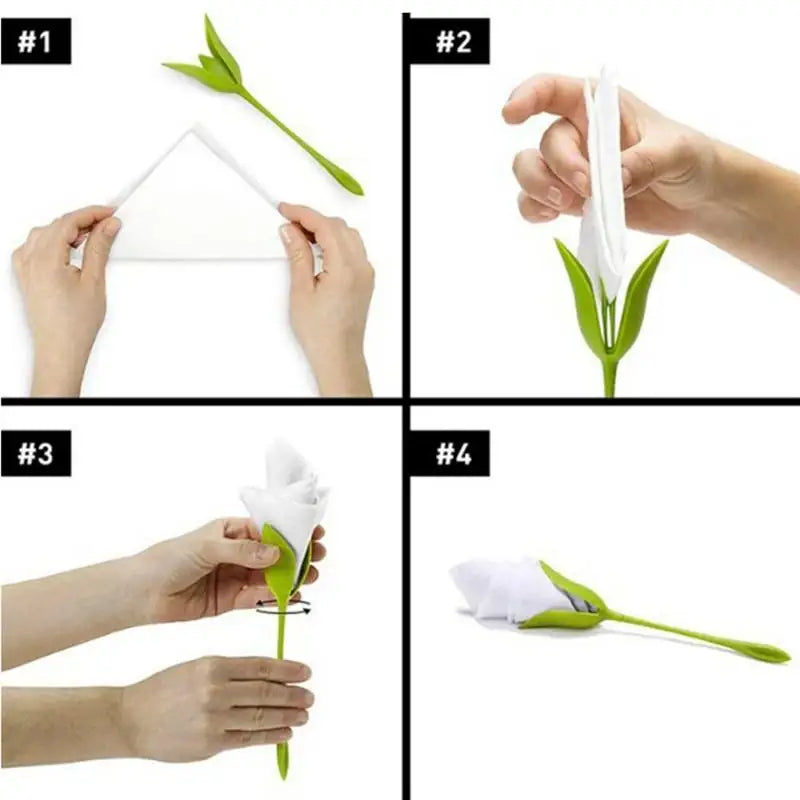 10-Pc Floral Napkin Holders – Wedding & Party Table Decor Napkin Holders Axl