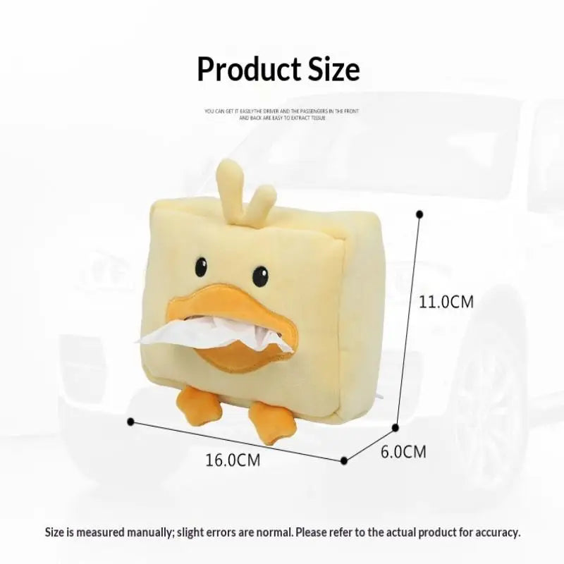 Cartoon Plush Tissue Box Holder – Car Armrest & Backseat Cover Car Tissue Holder Axl