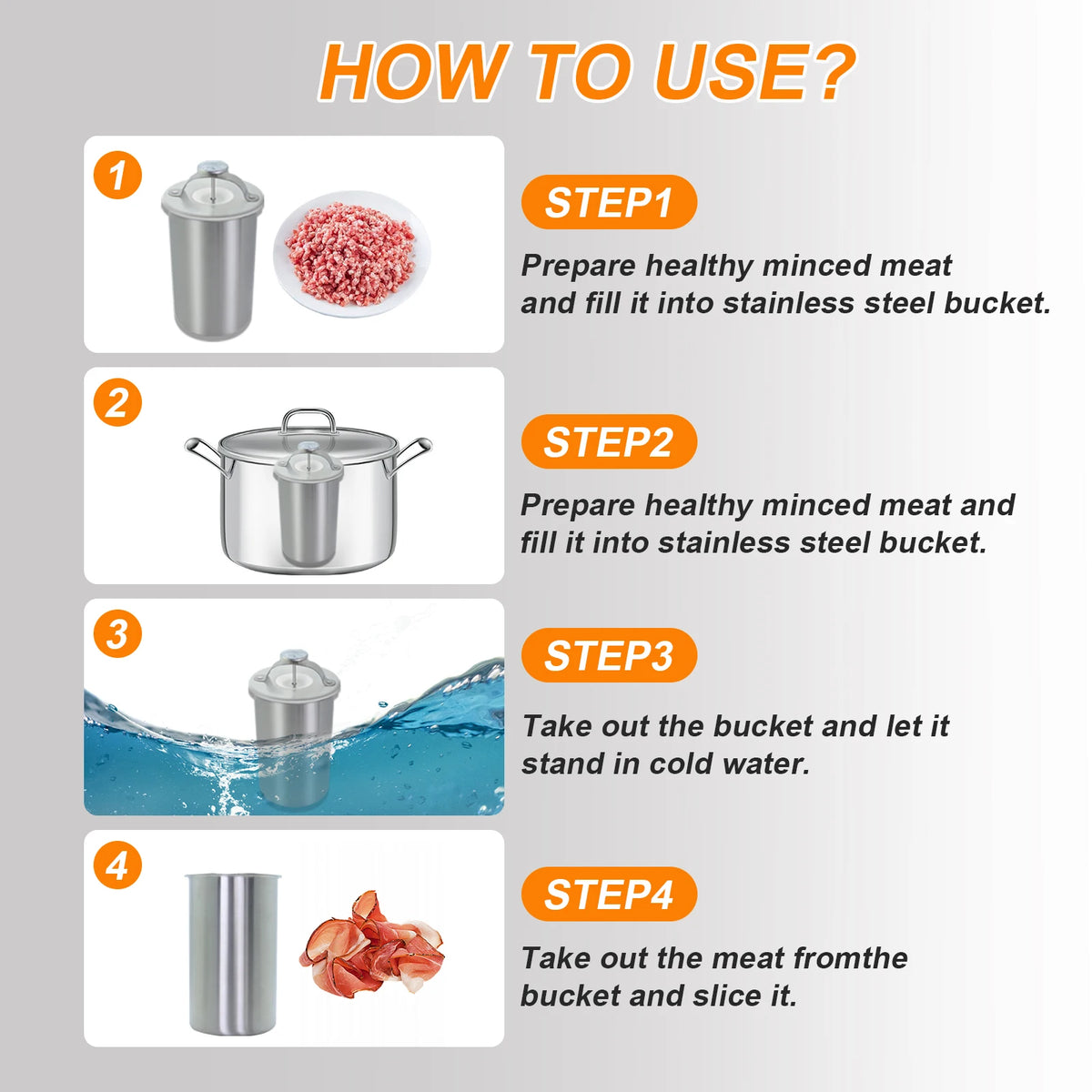 304 Stainless Steel Ham Press Maker – Homemade Deli Meat Mold Ham Press Maker Axl
