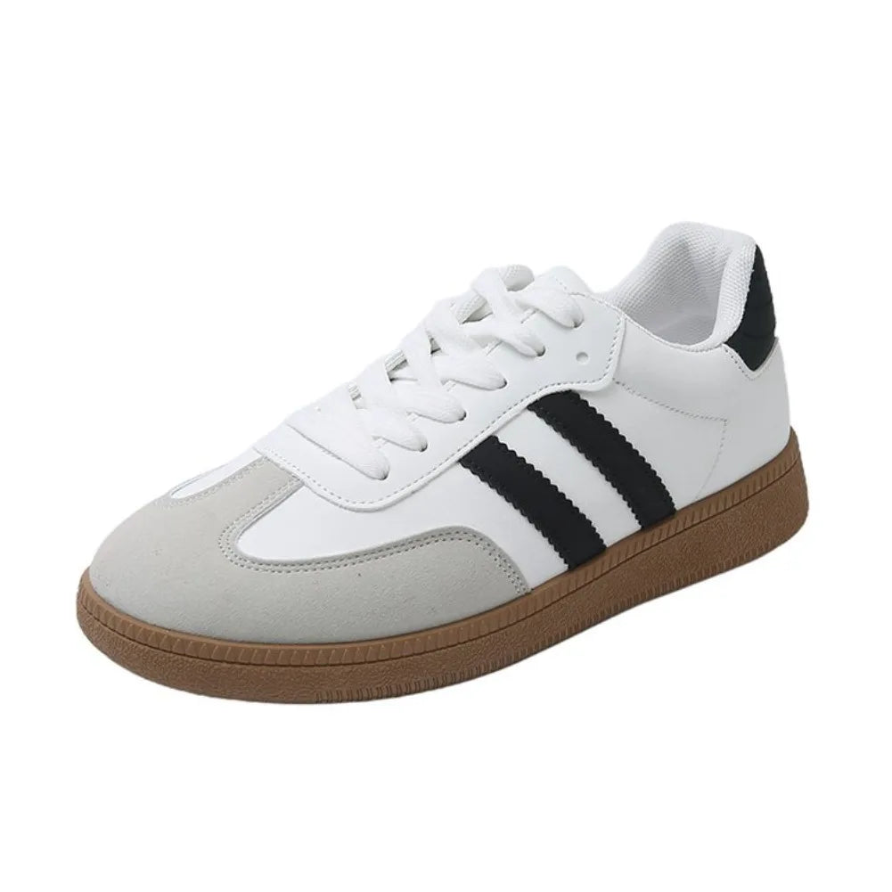 Women's Lace-Up Vulcanized Flat Sneakers – Fashion Trainers Women's Flat Sneakers Axl WHITE 42