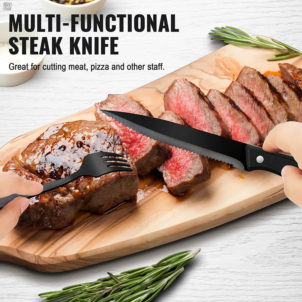 Steak Knives Set 1–12 Pc | Serrated Stainless Steel Dinner Knife Steak Knife Set Axl