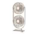 5-Speed Dual-Head USB Rechargeable Desktop Fan + Night Light Rechargeable Desktop Fan Axl Beige