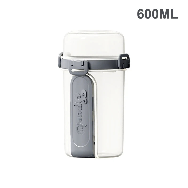 600ml Double-Layer Salad Cup with Dressing Holder & Fork Meal Prep Container Axl C