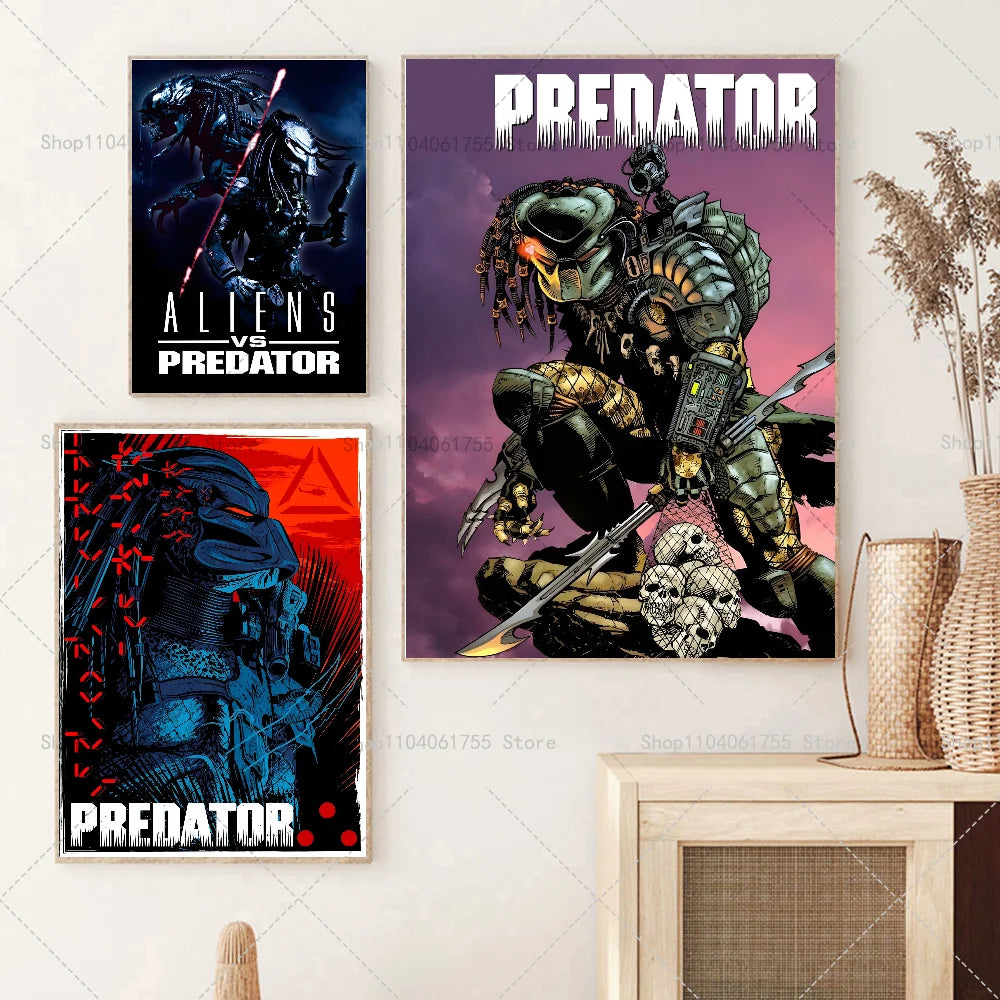 Predator Classic Movie Poster – Self-Adhesive Waterproof Wall Art Movie Wall Poster Axl
