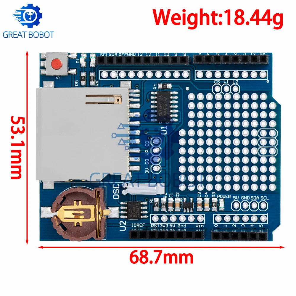XD-05 Data Logger Shield V1.0 for Arduino UNO – SD Card Module Arduino Logger Shield Axl