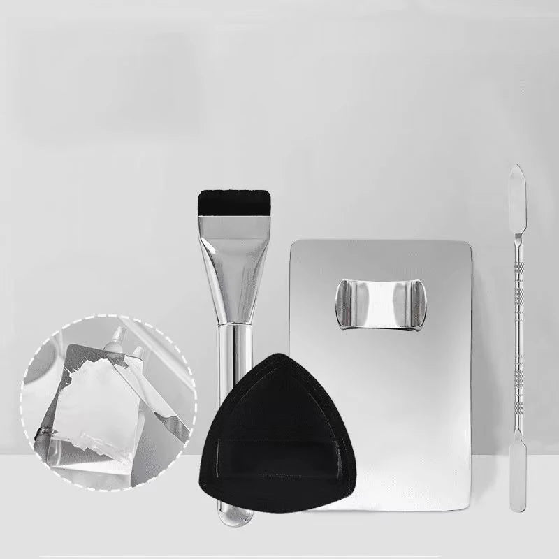 Foundation Brush Mixing Palette & Spatula Set – Makeup Tools Makeup Mixing Tools Axl A1