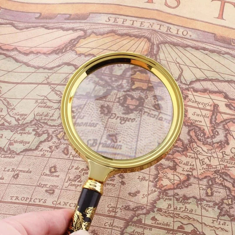 10x Handheld Magnifying Glass – Wood Handle FMC Loupe 60–80mm Handheld Magnifier Loupe Axl