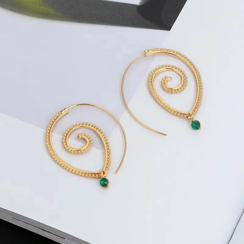 Huitan Bohemian Circle Dangle Earrings – Cubic Zirconia Women Dangle Earrings Axl