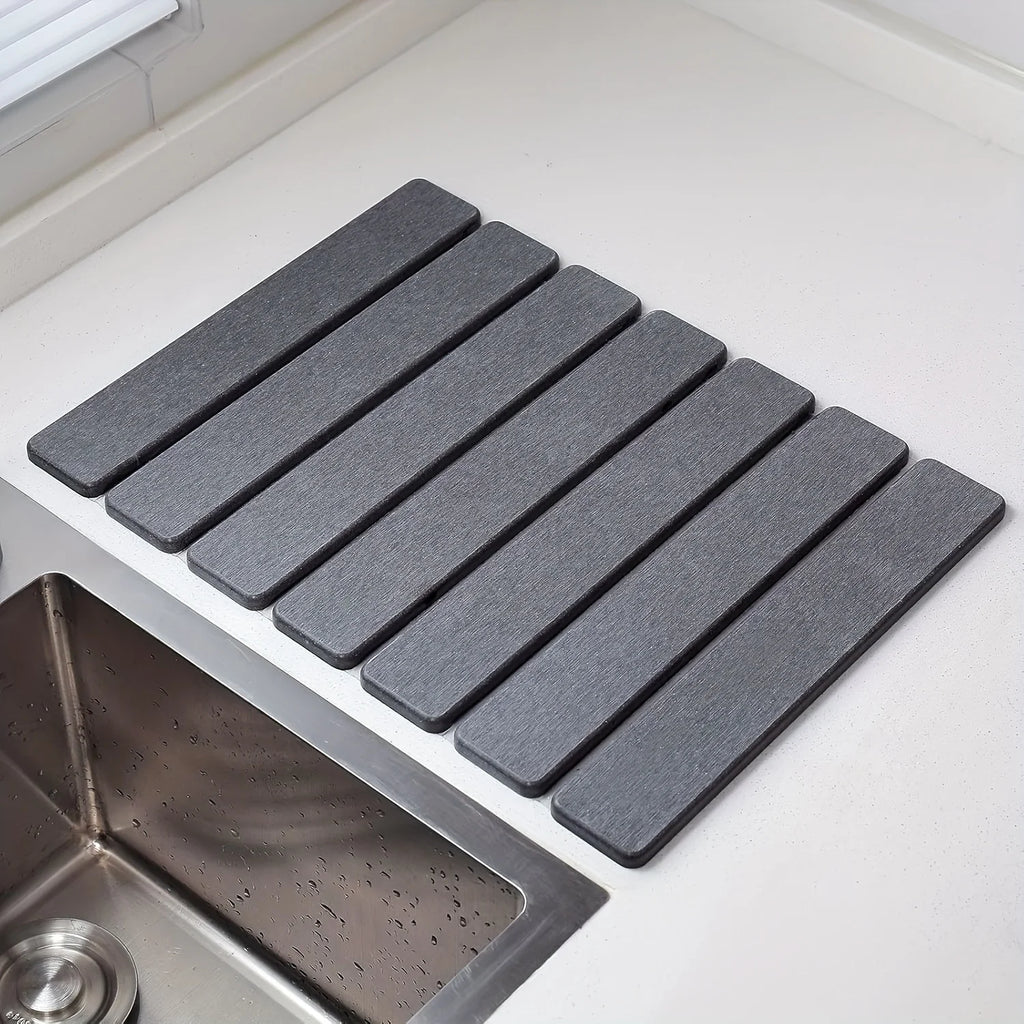 Diatomaceous Earth Bath & Kitchen Drying Mat | Foldable Stone Mat Diatomite Bath Mat Axl