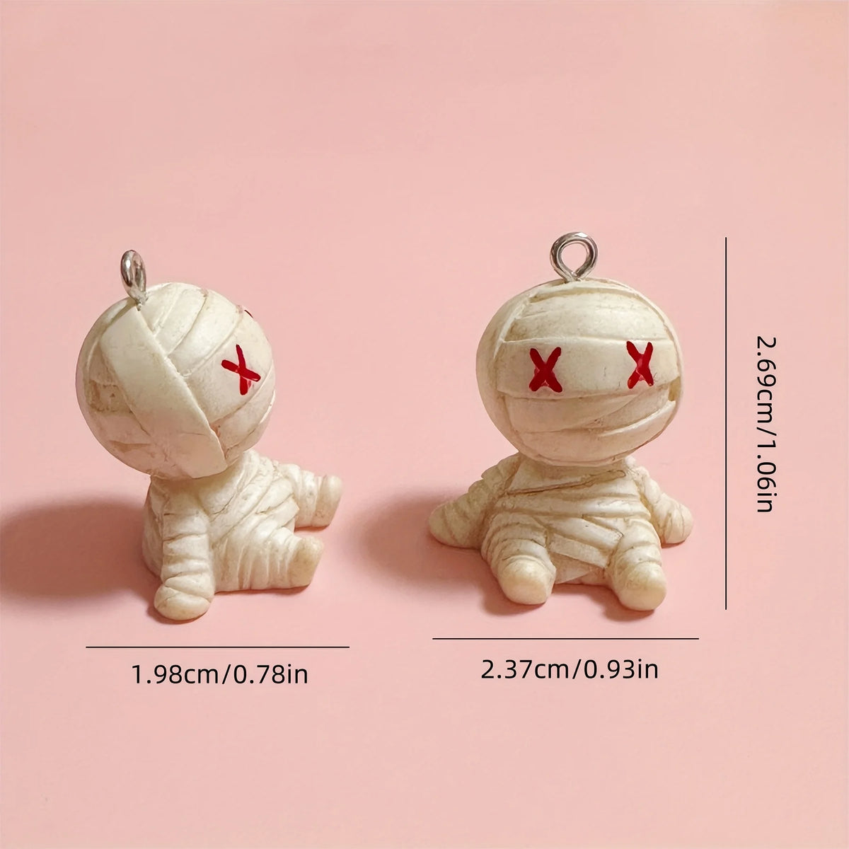 20 Halloween 3D Mummy Resin Charms – DIY Jewelry & Bag Pendants Resin Jewelry Charms Axl