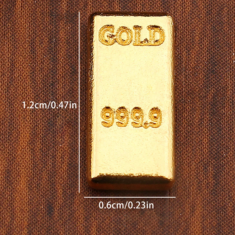 50 Pc Miniature Gold Bar Set – Dollhouse Decor & Pretend Play Dollhouse Miniatures Axl 50Pcs golden