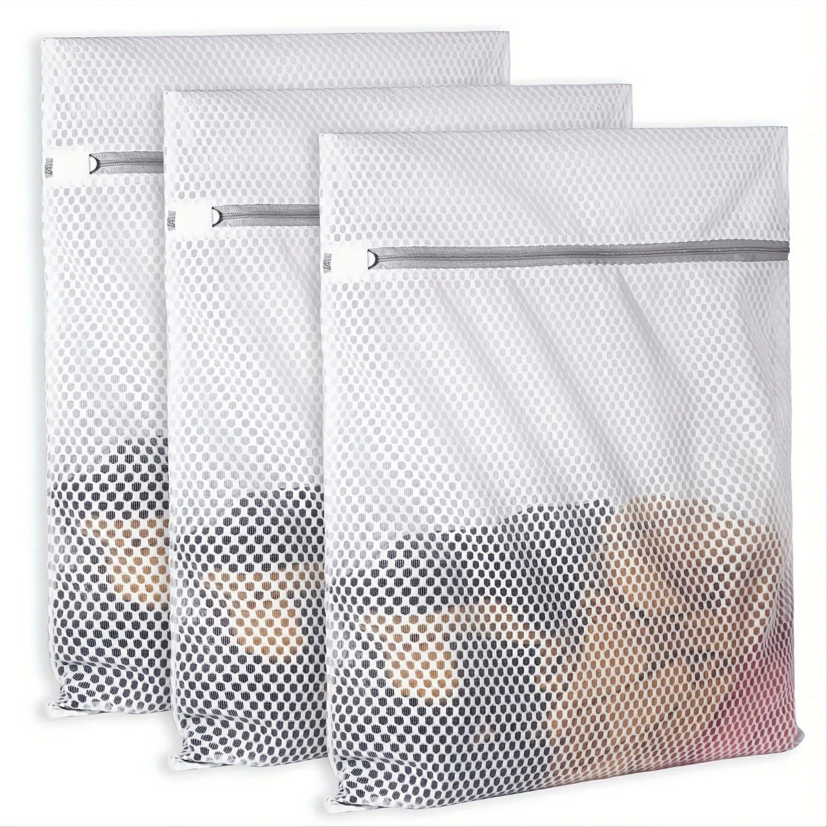 Honeycomb Mesh Laundry Bags – Reusable Zipper Wash Pouches Mesh Laundry Bag Axl S 1PC