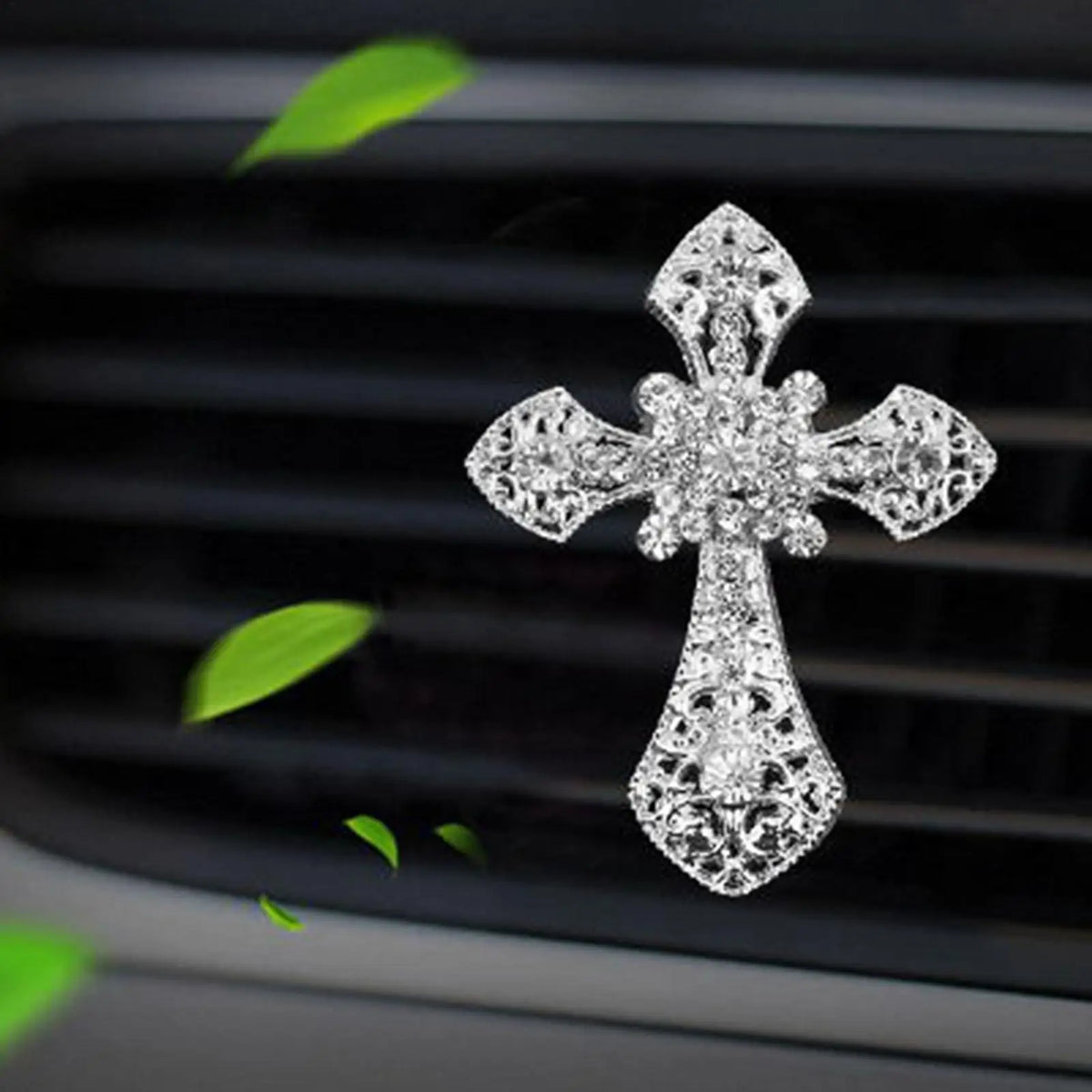 Bling Cross Car Vent Clip Air Freshener – Rhinestone Aroma Diffuser Car Air Freshener Axl