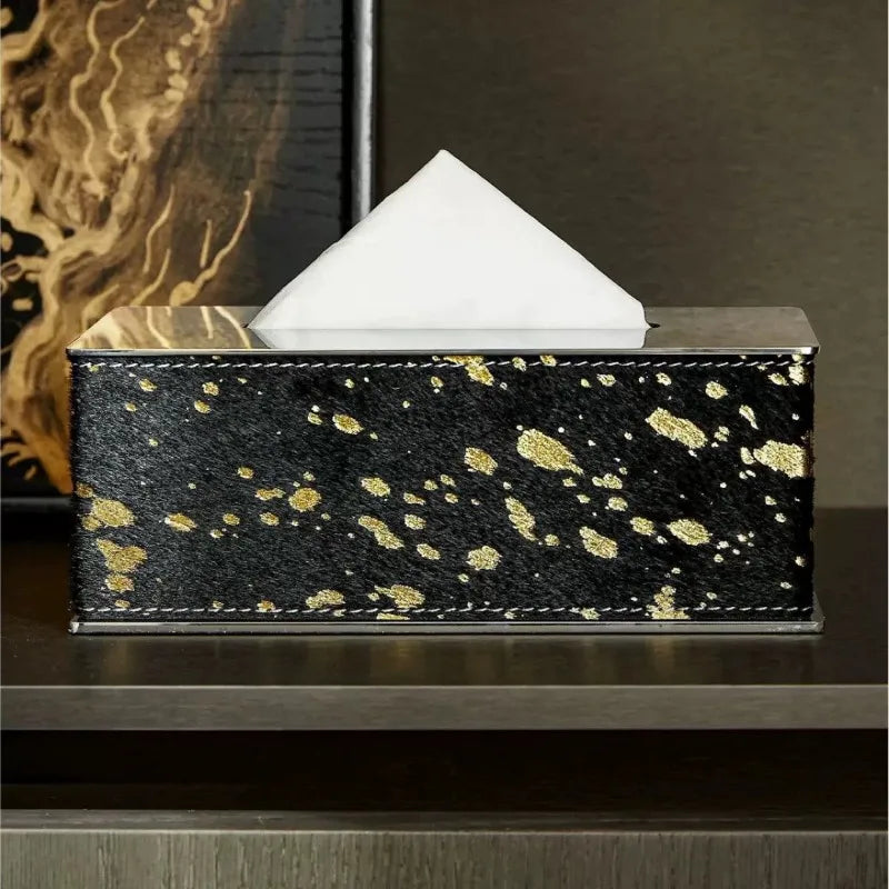 Luxury Rectangular Tissue Box – Stainless Steel & Leather Decorative Tissue Box Axl