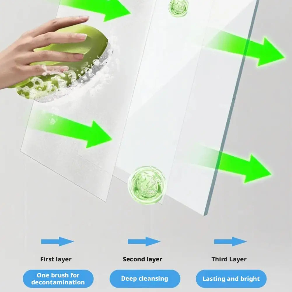 Anti-Scratch Sponge Cleaning Brush with Liquid Compartment Cleaning Sponge Brush Axl