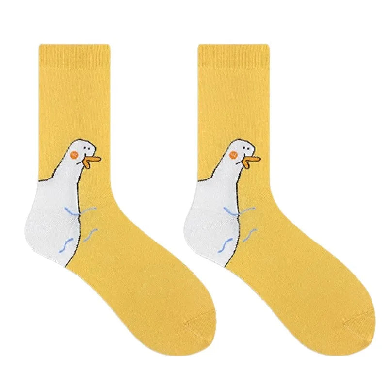 Cartoon Goose Women's Crew Socks – Cute Funny Casual Novelty Crew Socks Axl