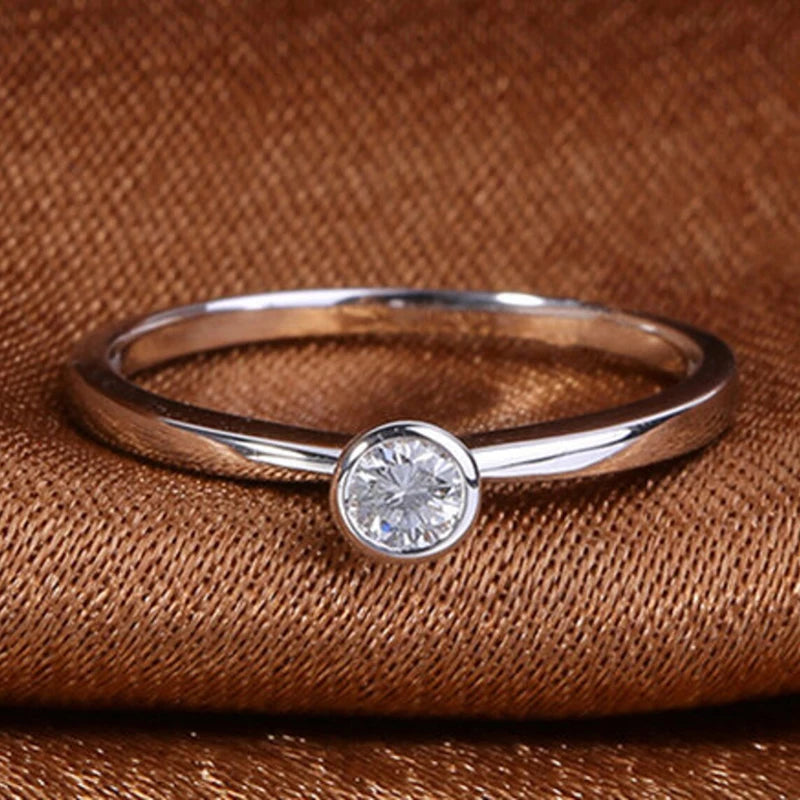Huitan Cubic Zirconia Ring Women – Minimalist Wedding Band Cubic Zirconia Ring Axl Q748 10