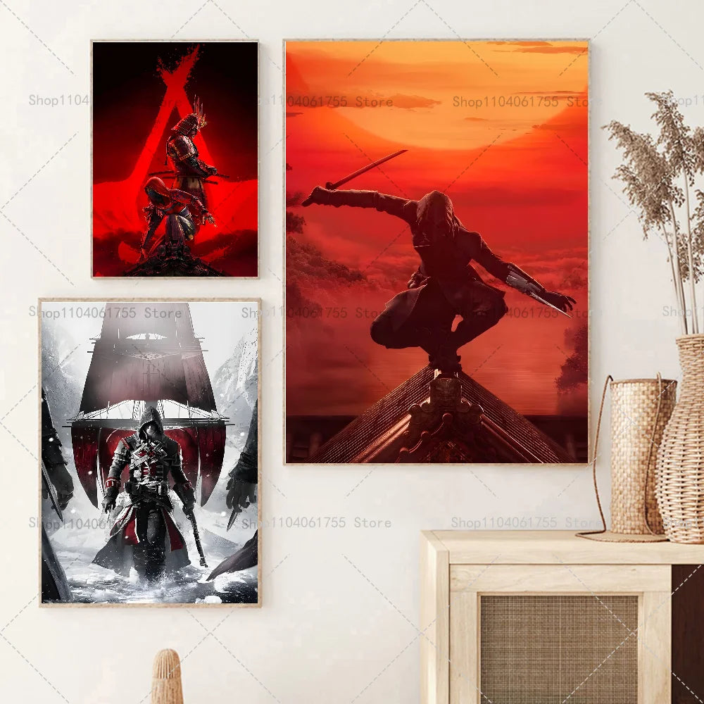 Assassin's Creed Poster – Self-Adhesive Waterproof Wall Sticker Wall Art Poster Axl