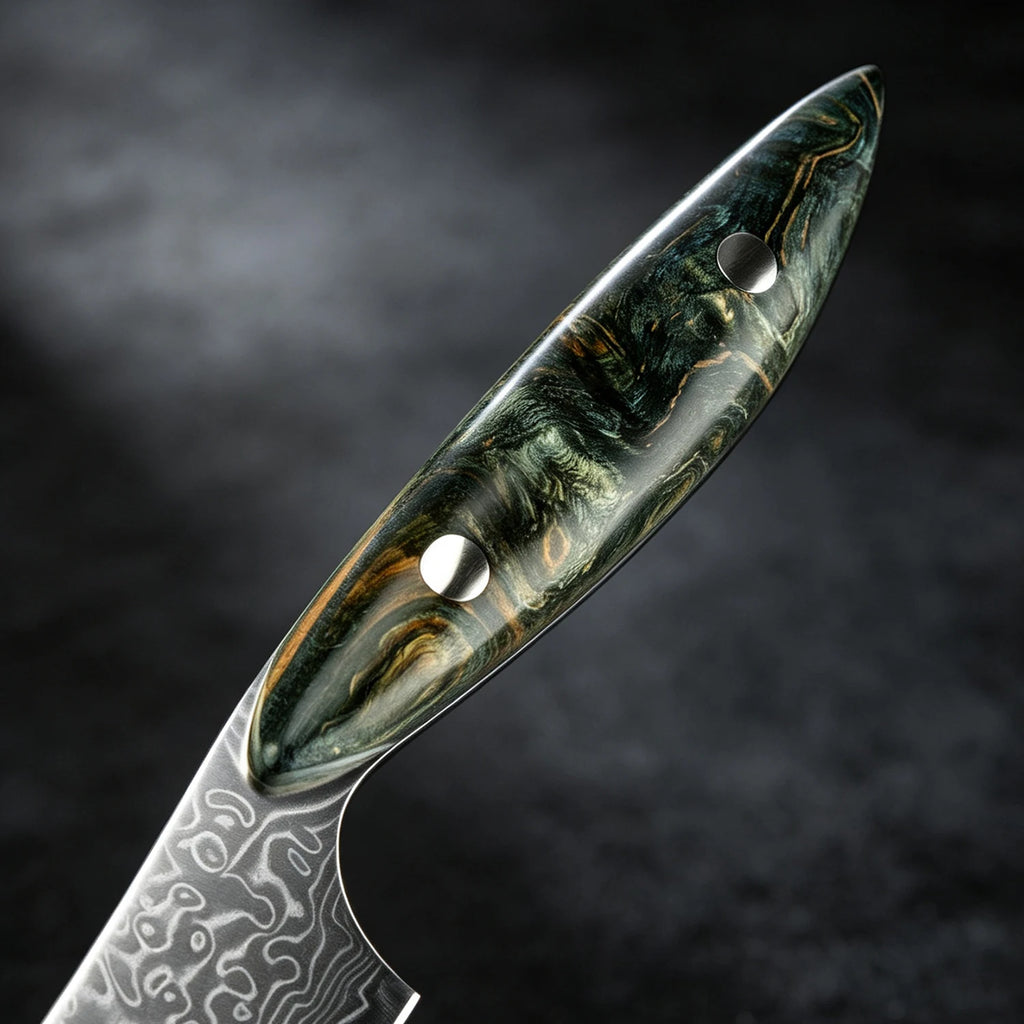 XITUO Damascus Steel Steak Knife Set – Non-Serrated Full Tang Steak Knife Set Axl