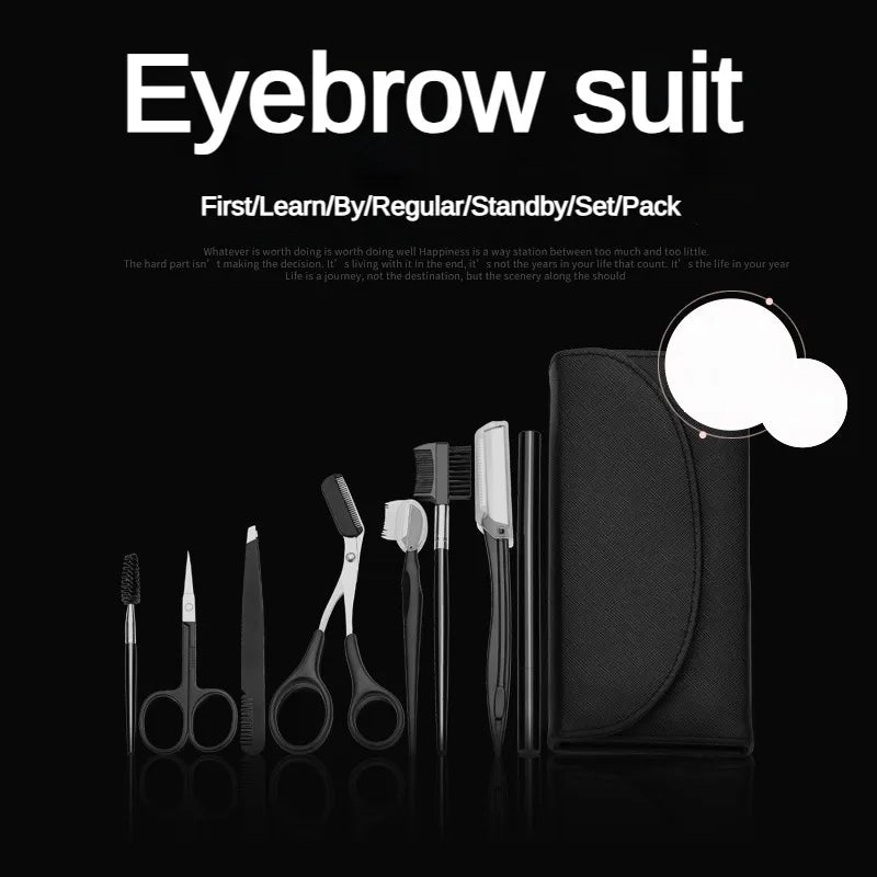 8-Piece Eyebrow Grooming Kit – Shaper, Pencil & Tweezers Eyebrow Grooming Kit Axl