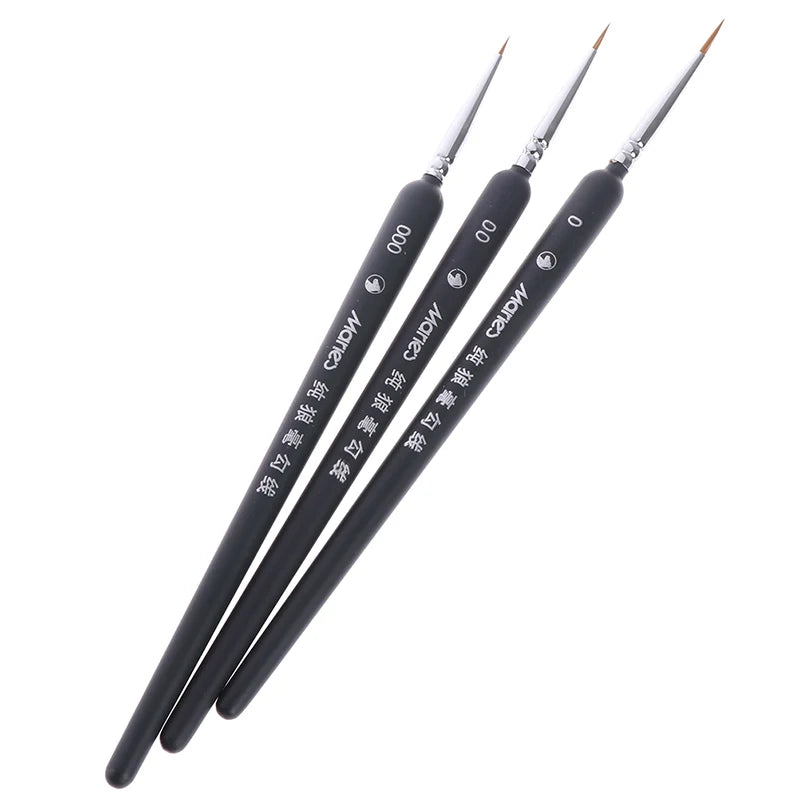3-Piece Miniature Paint Brush Set – Sizes 0, 00, 000 Fine Detail Miniature Paint Brushes Axl one size