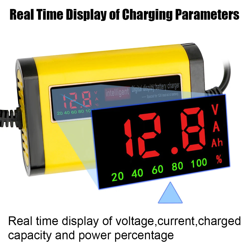 2A Smart 3-Stage Car Battery Charger – AGM, GEL & Lead Acid Car Battery Charger Axl