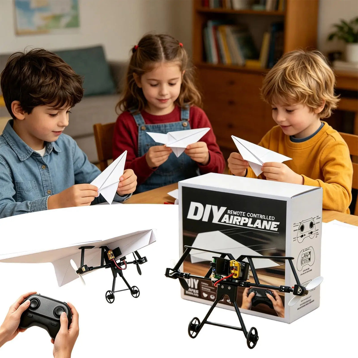 RC Paper Airplane Motor Kit – DIY Remote Control Plane for Kids RC Airplane Kit Axl