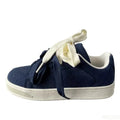 YBQJOO Women's Retro Thick Sole Casual Sneakers | Lace-Up Women's Casual Sneakers Axl Blue 39