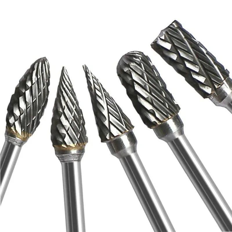 10-Pc Tungsten Carbide Rotary Burr Bits – Double Cut Dremel Set Rotary Burr Set Axl