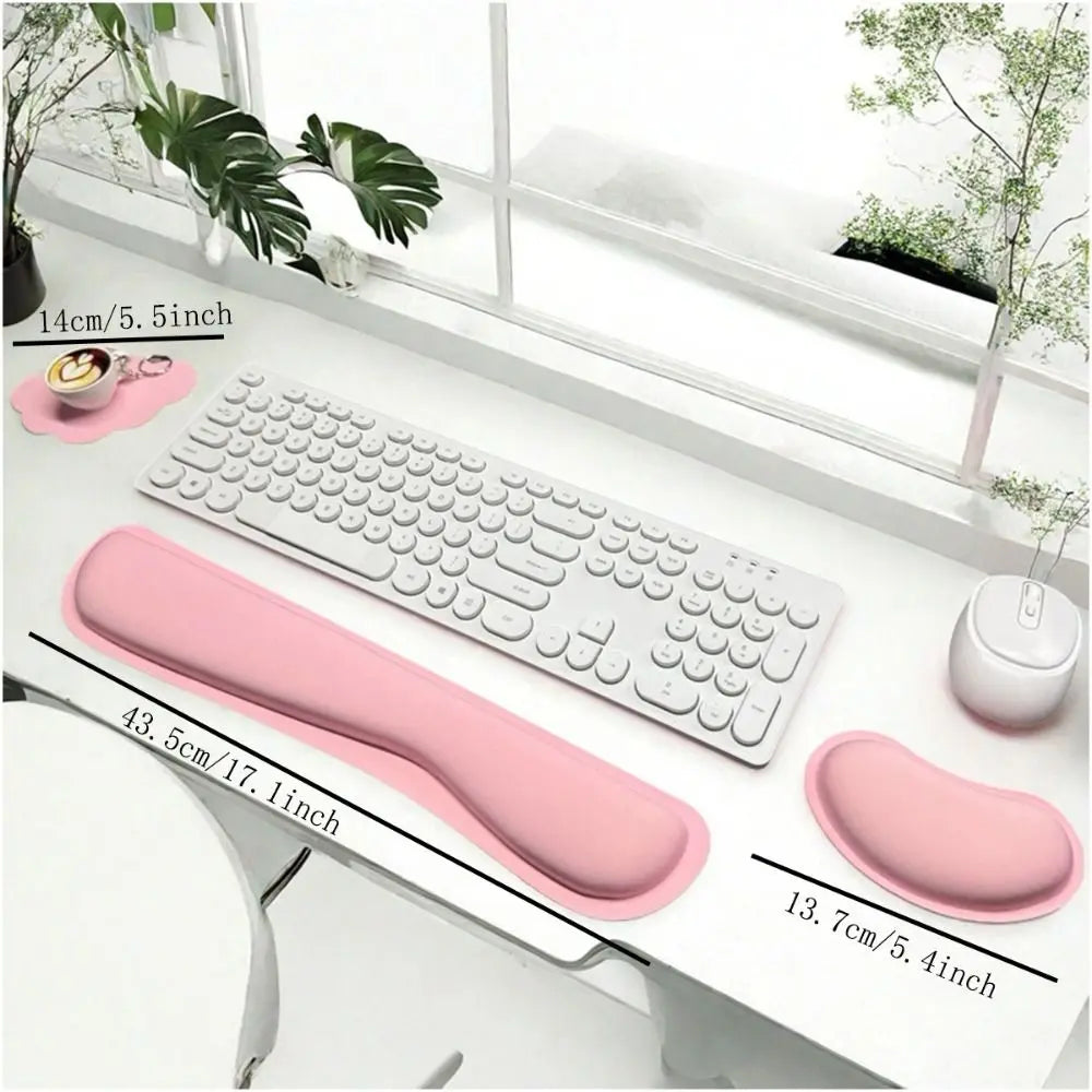 Cloud Shape Keyboard Wrist Rest Set – 3Pc Ergonomic Mouse Pad Wrist Rest Set Axl