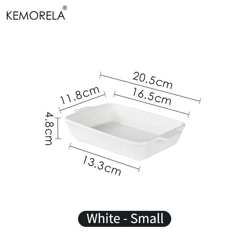 KEMORELA Ceramic Baking Dish – 3 Sizes, Handles, Oven Safe Ceramic Baking Dish Axl White S
