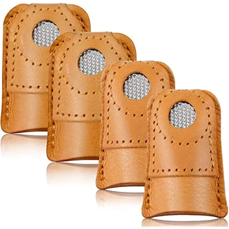 2-Pack Leather Coin Thimble – Sheepskin Sewing Finger Protector Sewing Thimble Set Axl