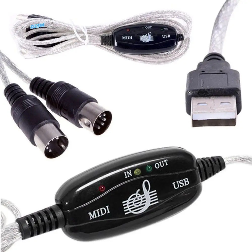 USB MIDI Interface Cable – Keyboard & Piano to PC Adapter MIDI USB Interface Axl